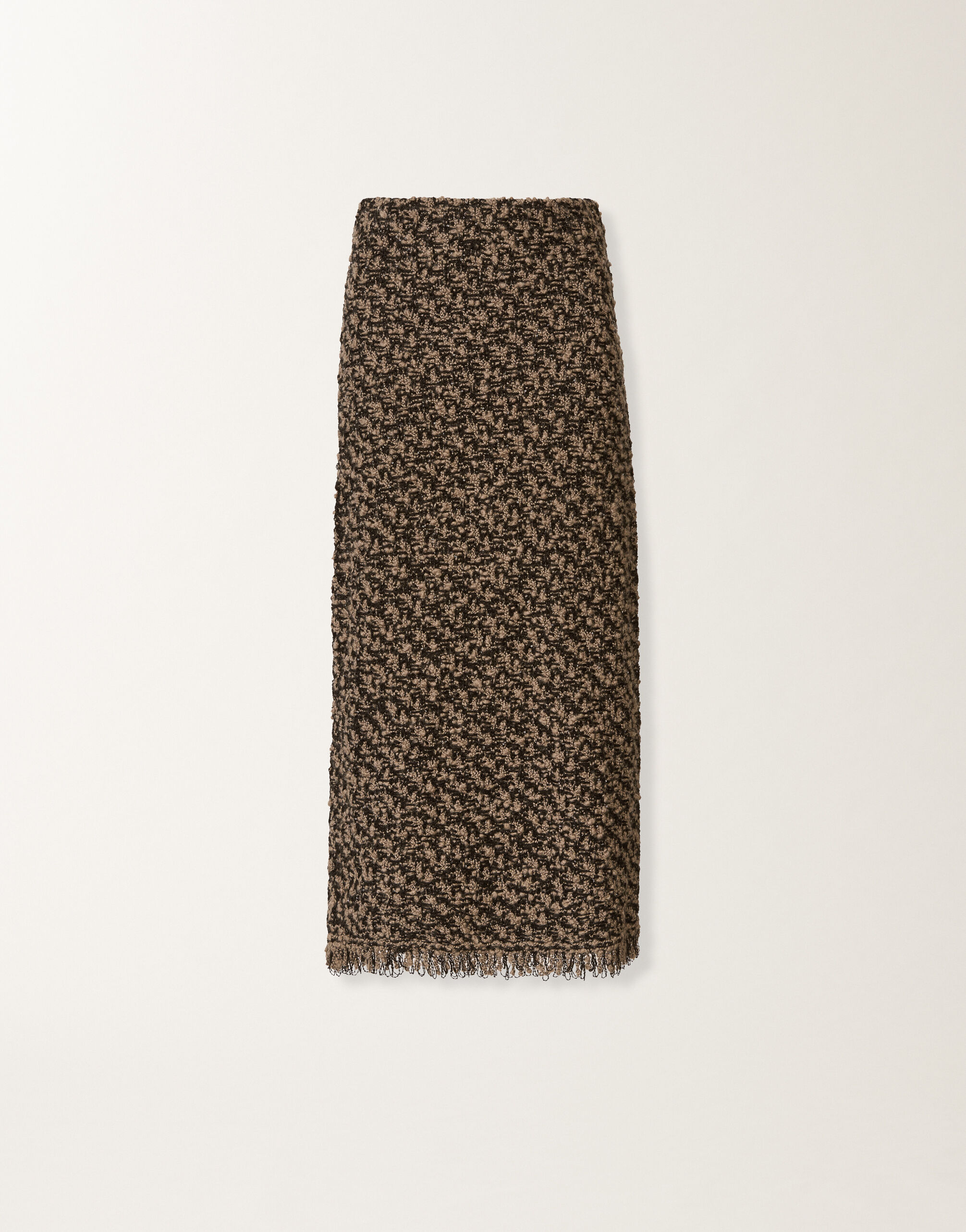 Fabiana Filippi Gonna in tweed e paillettes, fango e nero Marrone GND225F809L6290000