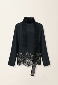 Fabiana Filippi Crêpe de chine top, black Black TPD226F752M4880000