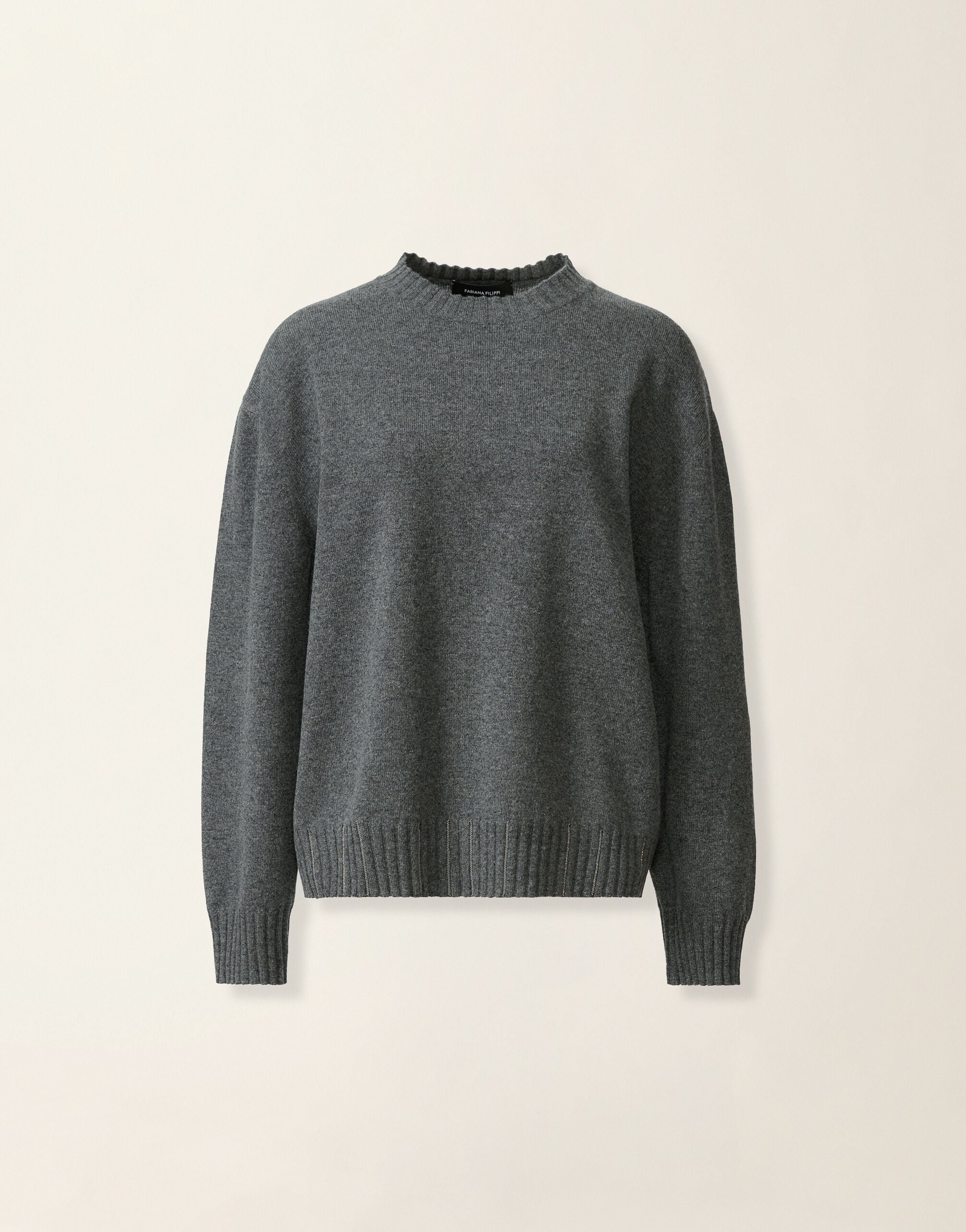 Platinum-Pullover mit Rundhalsausschnitt, Anthrazit Fabiana Filippi Platinum-Pullover mit Rundhalsausschnitt, Anthrazit Anthrazit MAD216F028M2810000