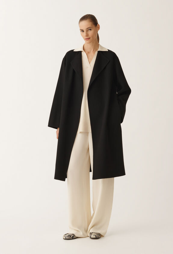 Fabiana Filippi Cappotto in double di lana, nero NERO CTD265F243D8040000