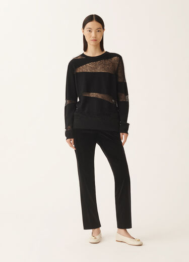 Fabiana Filippi Suéter en platino y mohair, negro Negro MAD225F507L6400000