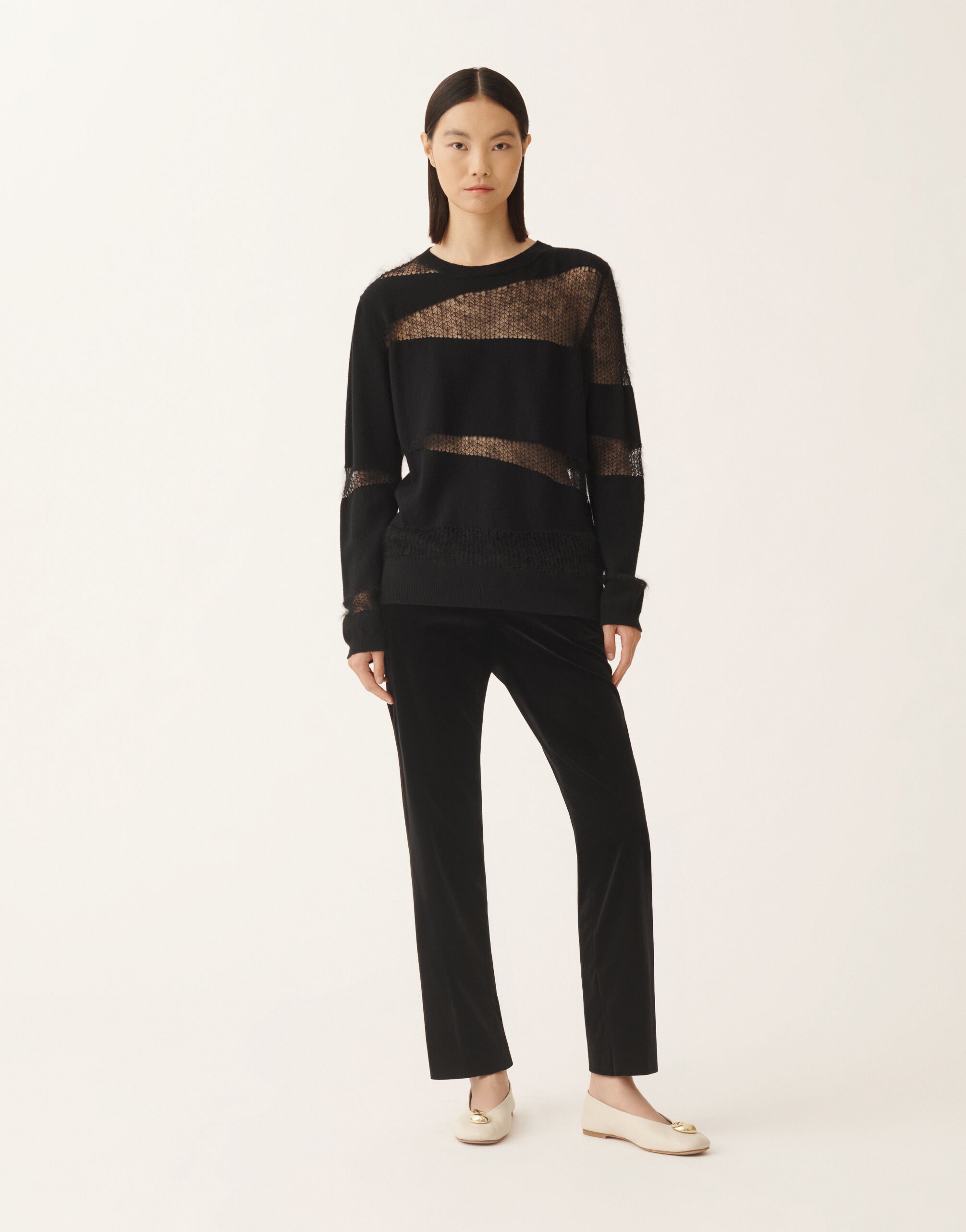 Fabiana Filippi Suéter en platino y mohair, negro Negro MAD225F507L6400000