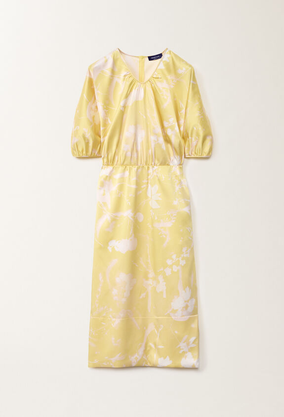 Fabiana Filippi Tilia-print silk dress, cedar YELLOW ABD265F199D8270000