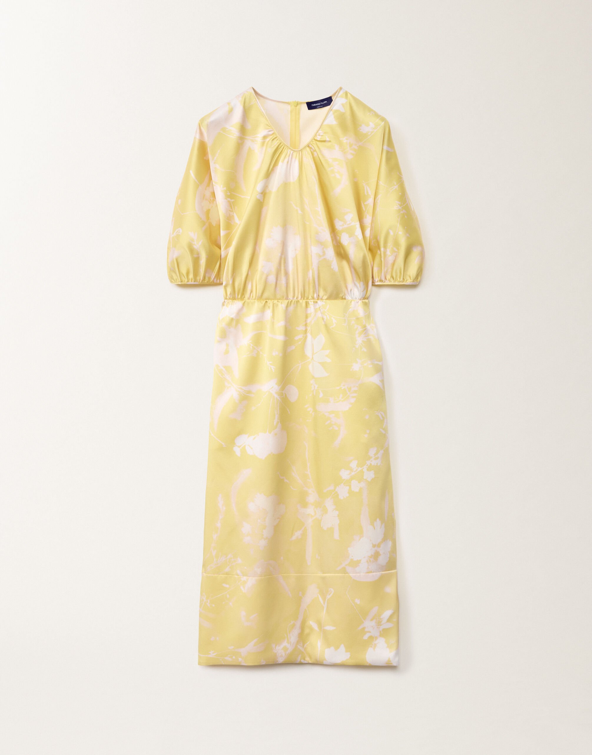 Fabiana Filippi Kleid mit Print Tilia aus Seide, zederfarben GELB ABD265F199D8270000