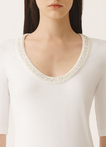 Fabiana Filippi Jersey T-shirt, optical white and white WHITE JED275F151L4540000