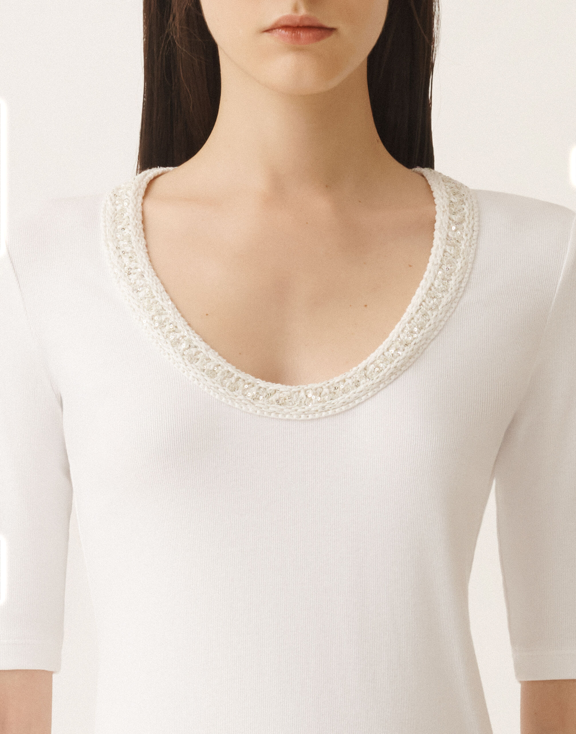 Fabiana Filippi Jersey T-shirt, optical white and white WHITE JED275F151L4540000