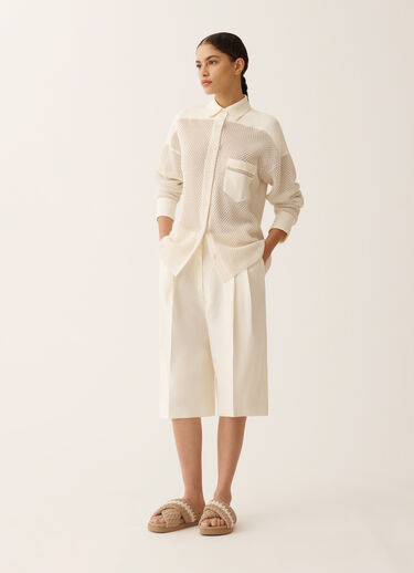 Fabiana Filippi Camicia in cotone organico con viscosa brillante, burro BURRO MAD276F043M1560000