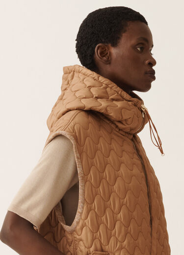 Fabiana Filippi Gilet lungo in tecnico trapuntato, vimini MARRONE CTD215F256L5590000