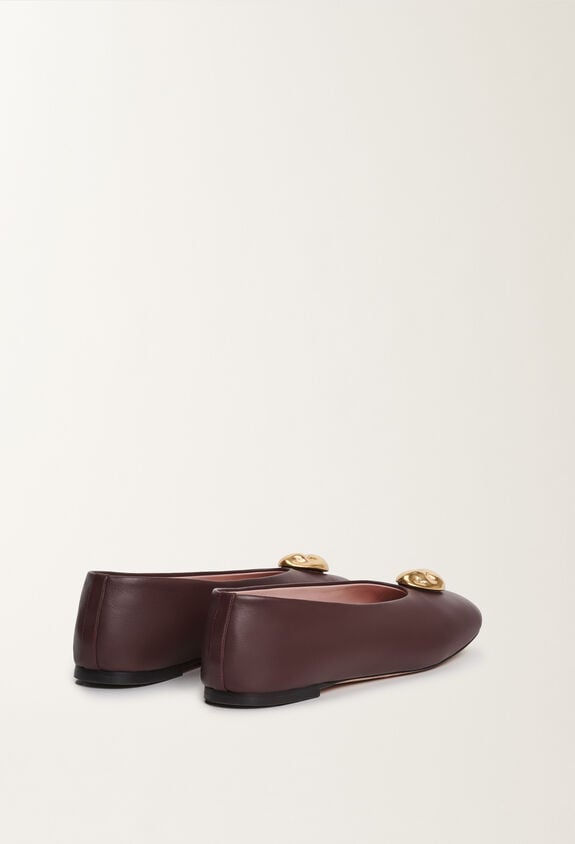 Fabiana Filippi Nappa leather ballet flats, ebony BROWN ASD215A807L8200000