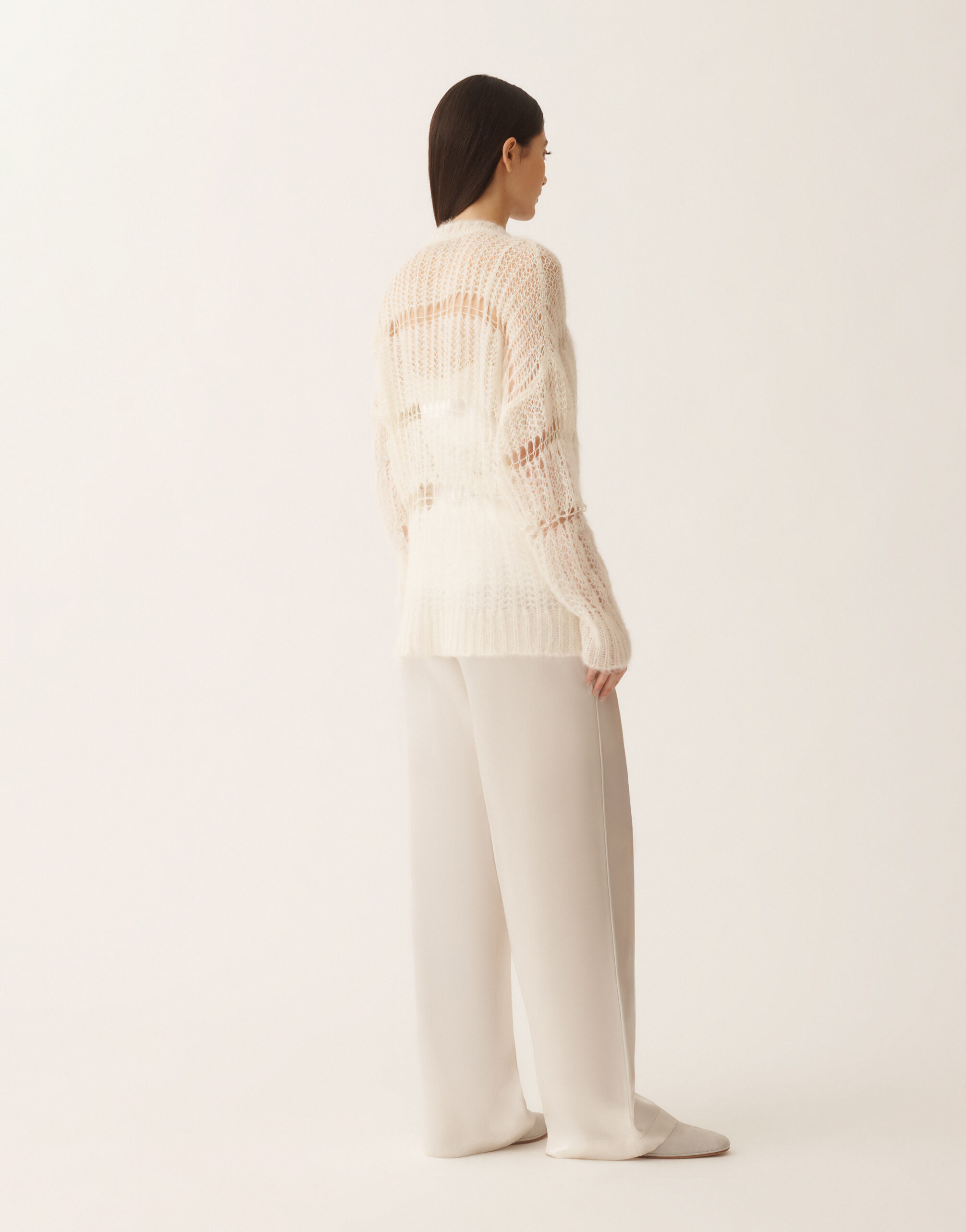 レディースMohair and organic cotton sweater, raffia ニットウェア