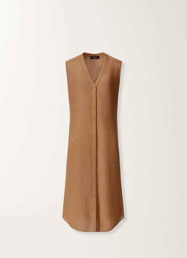 Fabiana Filippi Cardigan vest in cotton and linen with sequins, wicker WICKER MAD276F470D2730000