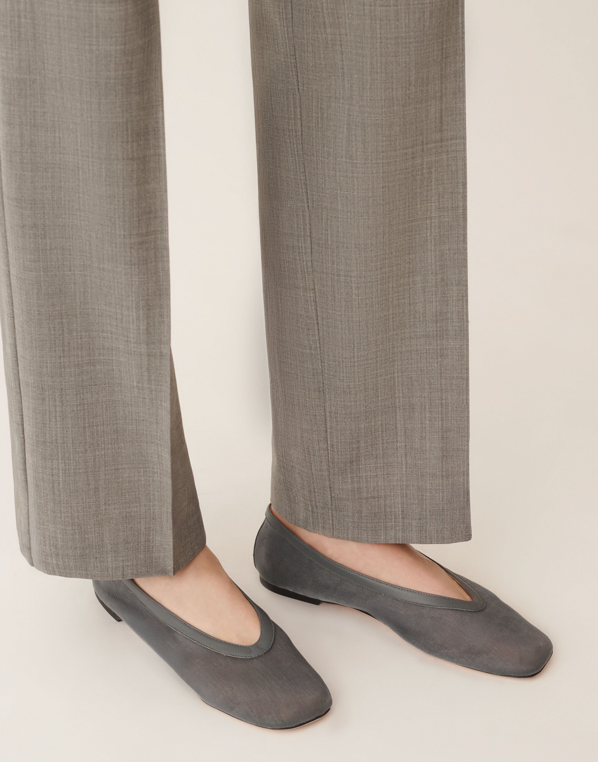 Ballerina flat in mesh, gray Fabiana Filippi Ballerina flat in mesh, gray Gray ASD266A850M0190000