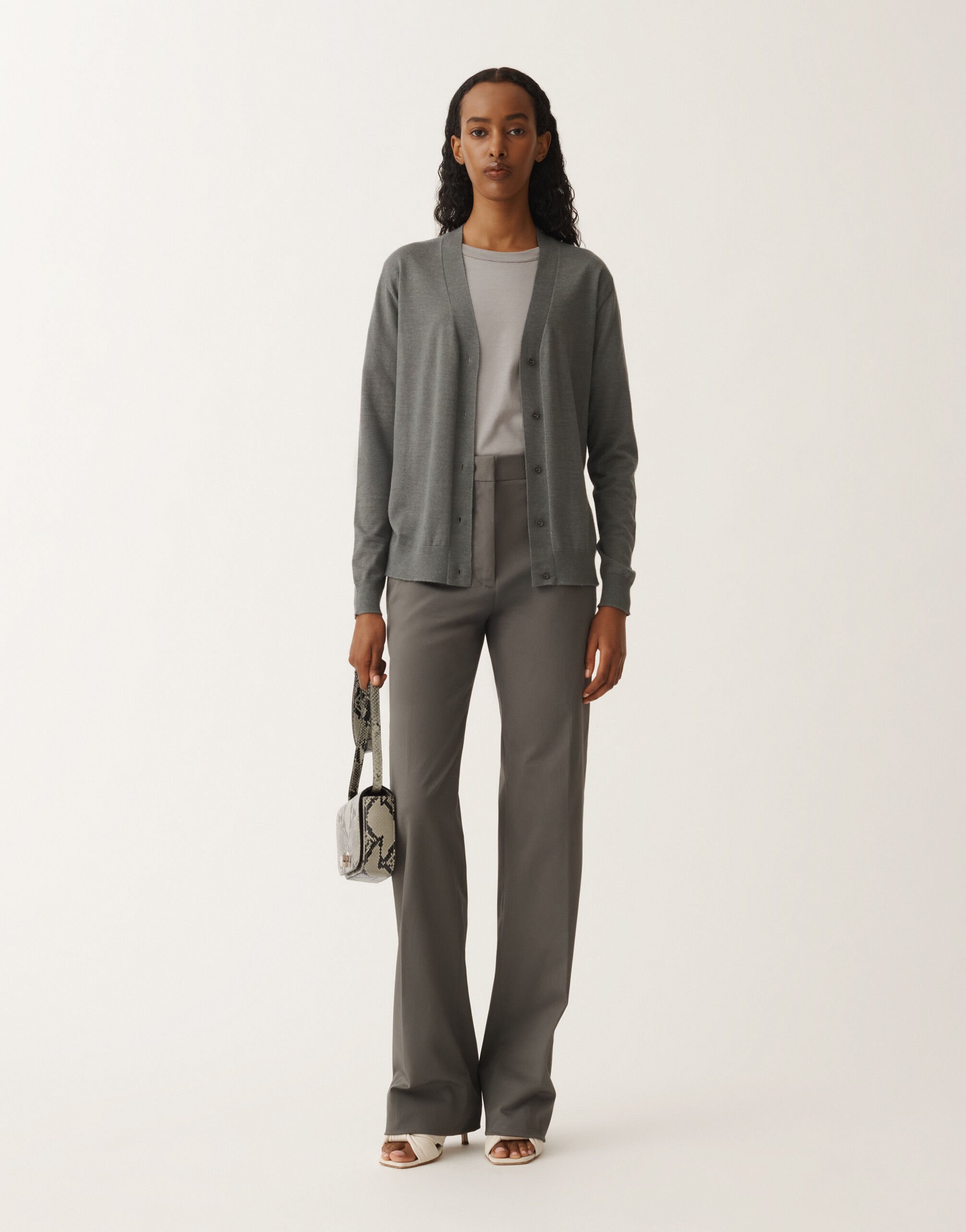 Fabiana Filippi Cashmere and silk cardigan, granite GREY MAD265F008N9070000
