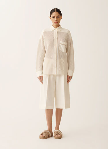 Fabiana Filippi Camicia in cotone organico con viscosa brillante, burro BURRO MAD276F043M1560000