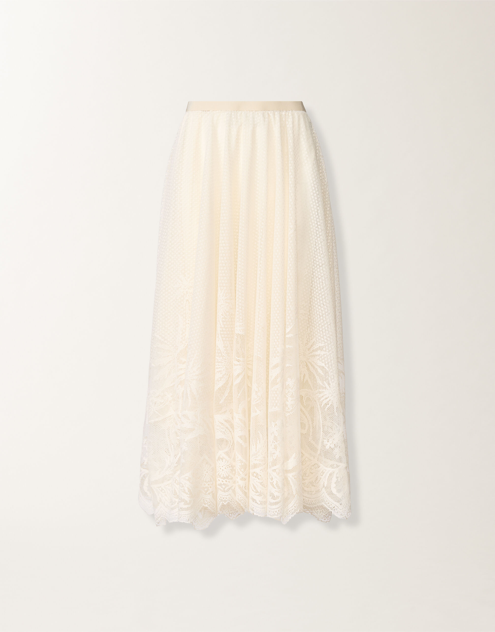 Fabiana Filippi Gonna ruota in pizzo, burro BURRO GND276F850M2170000