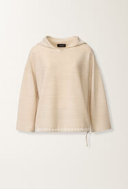 Fabiana Filippi Sudadera con capucha de lana, algodón y lurex, color mantequilla Mantequilla MAD266F040L7660000