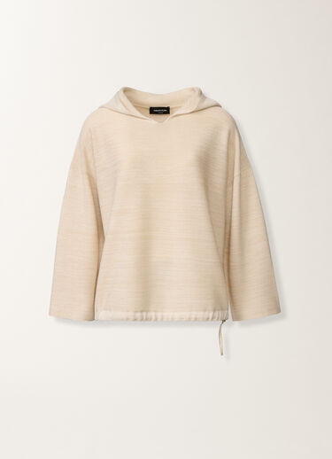 Fabiana Filippi Hooded sweater in wool, cotton, and lurex, cream Butter MAD266F040L7660000