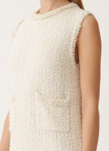 Fabiana Filippi Tweed-effect mini dress, white and citrine WHITE ABD265F175L1670000