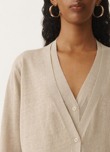 Fabiana Filippi Linen cardigan, greige GREIGE MAD275F339D8560000
