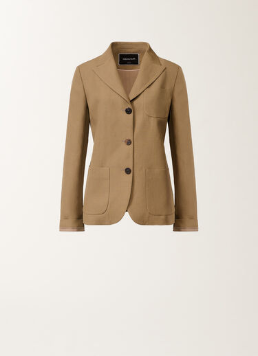 Fabiana Filippi Jacke aus fließendem Leinen und Viskose, schlammfarben SCHLAMM GCD276F662D5440000