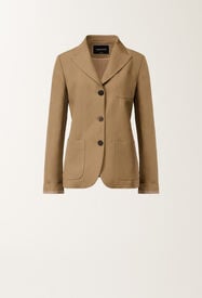 Jacke aus fließendem Leinen und Viskose, schlammfarben Fabiana Filippi Jacke aus fließendem Leinen und Viskose, schlammfarben SCHLAMM GCD276F662D5440000