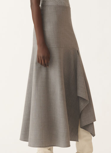 Fabiana Filippi Cool wool asymmetrical skirt, melange rock GREY GND215F414D6200000