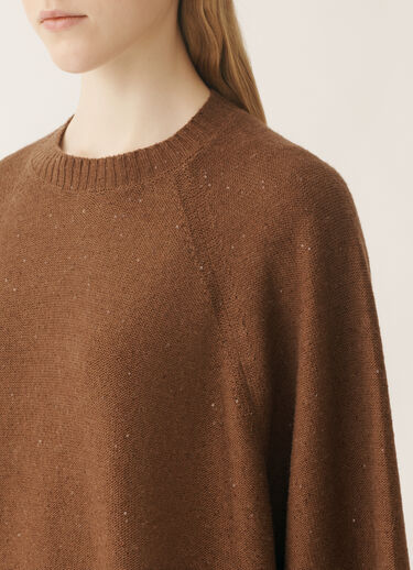 Fabiana Filippi Wool and silk cape with sequins, mahogany BROWN MAD215F067D2960000