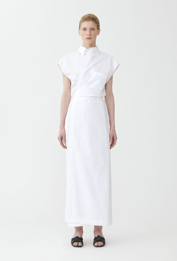 Fabiana Filippi Kleid aus Leinengewebe, Optisches Weiß ABD274F478D6610000