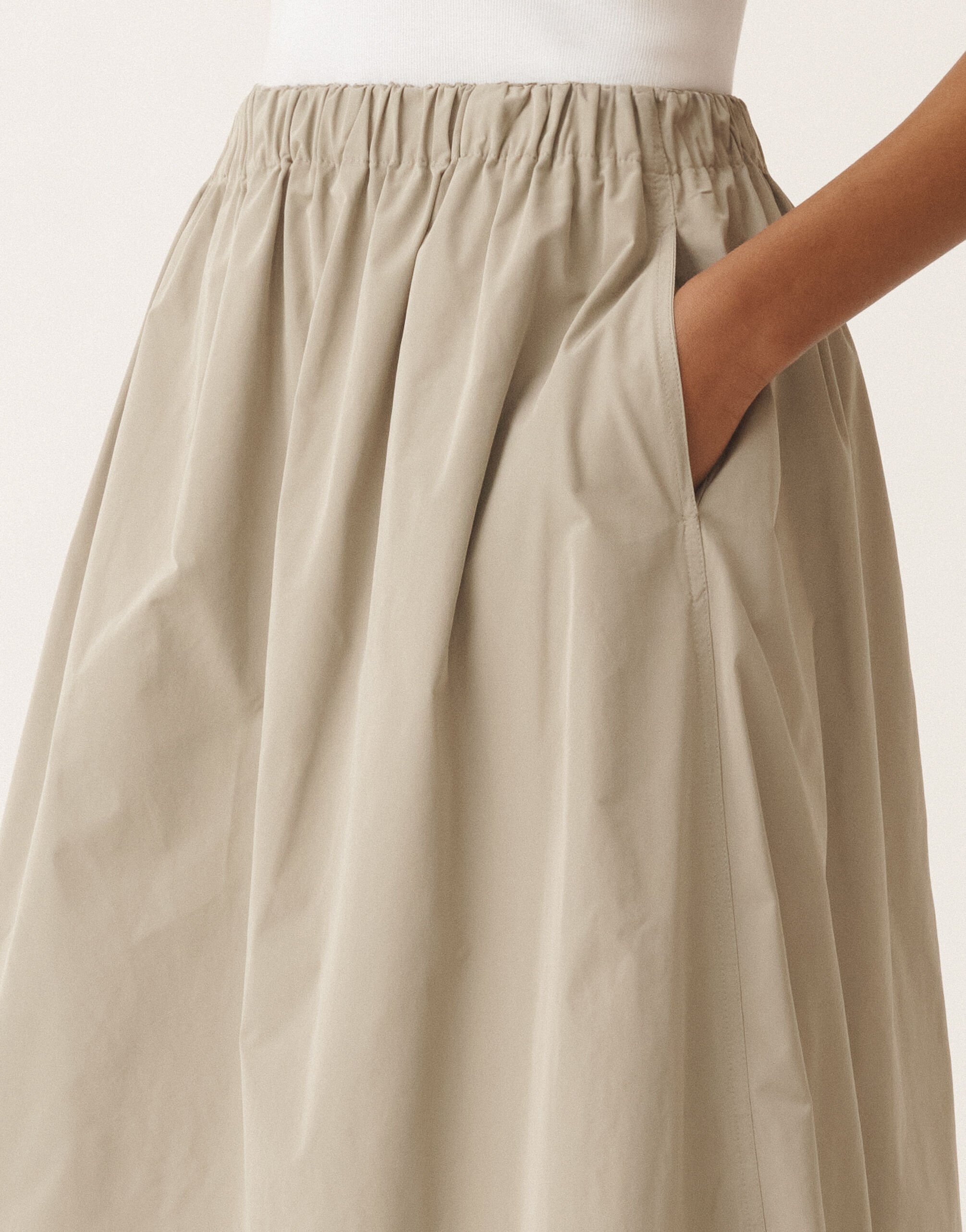 Fabiana Filippi Micro faille skirt, clay CLAY GND275F411L4600000
