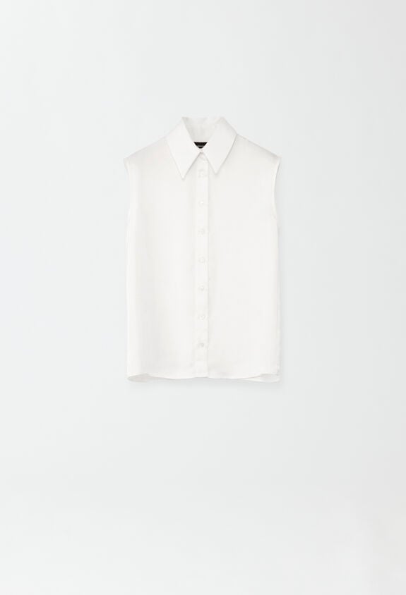 Fabiana Filippi Camisa de raso de viscosa, blanco CAD274F621D6230000