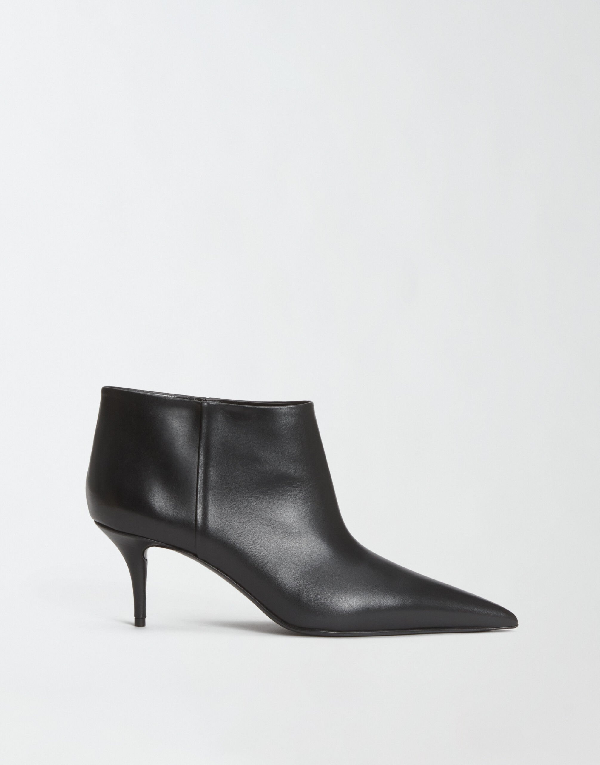 Tronchetto con tacco in pelle nero da Donna Fabiana Filippi
