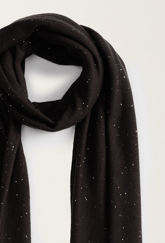 Fabiana Filippi Wool scarf with sequins, black BLACK SAD215A873L5570000