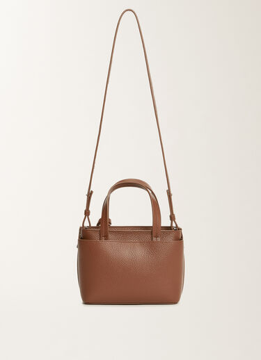 Fabiana Filippi Mittlere Handtasche aus genarbtem Leder, mahagonibraun Braun BGD215A861L8040000