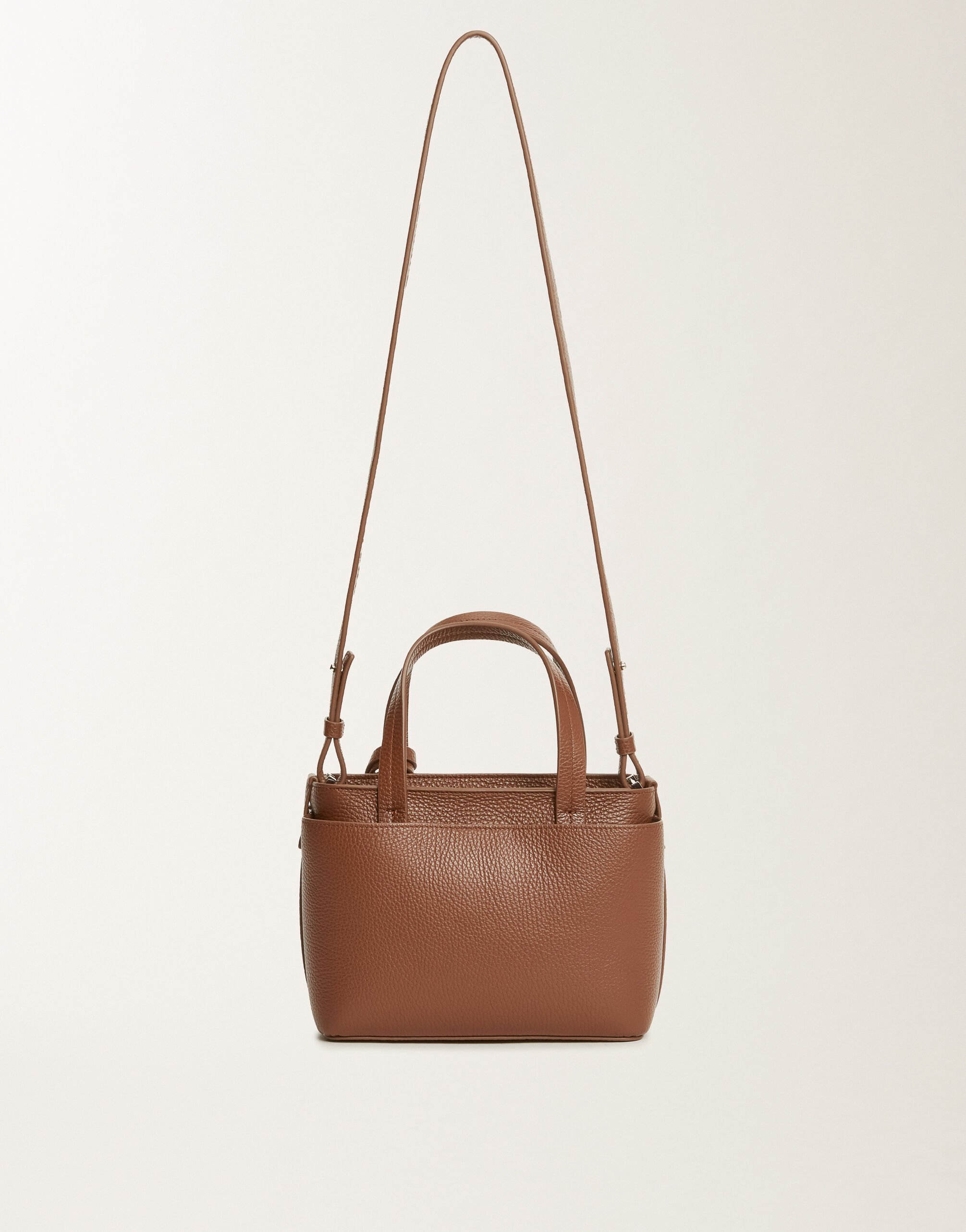 Fabiana Filippi Mittlere Handtasche aus genarbtem Leder, mahagonibraun Braun BGD215A861L8040000