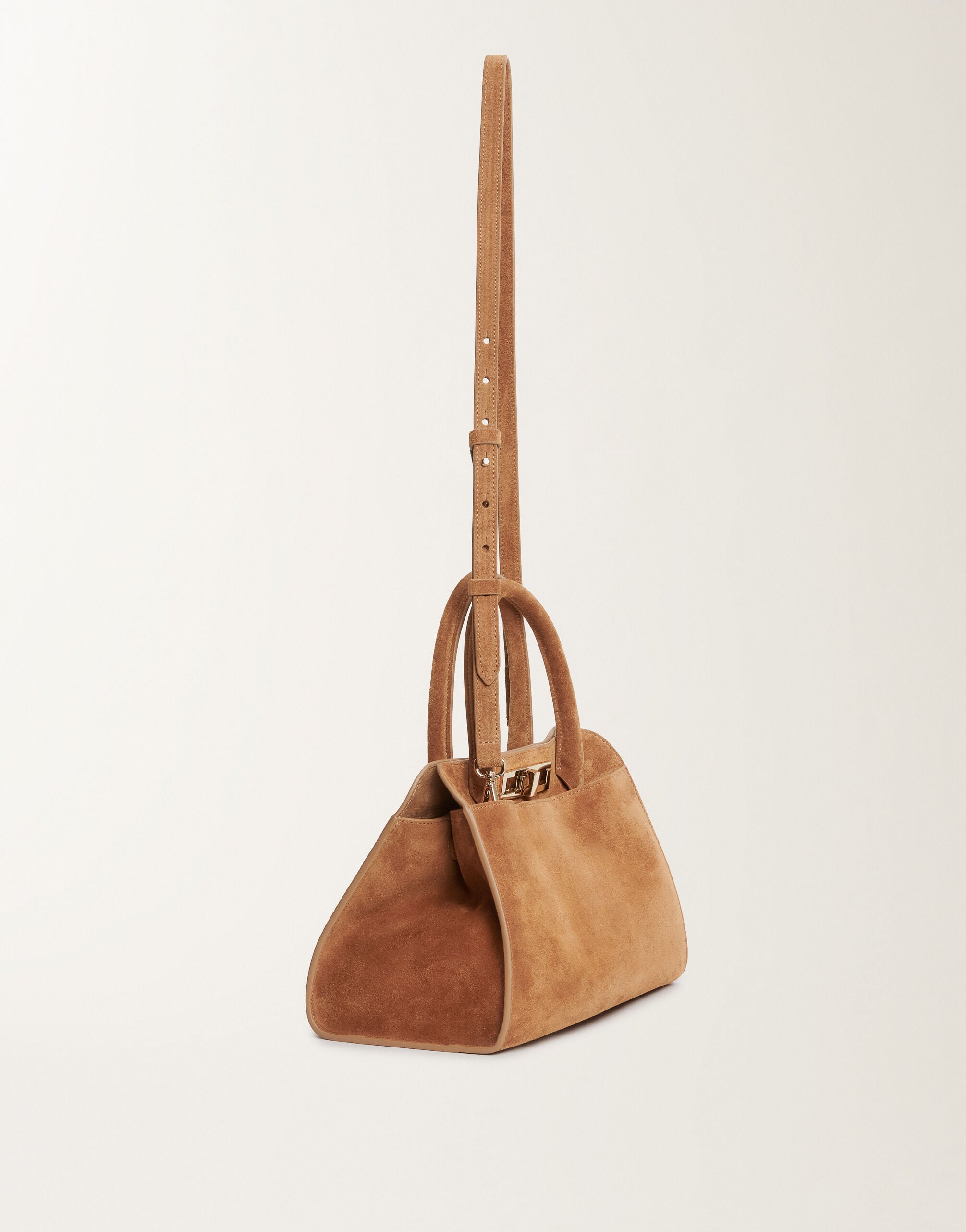 レディースMedium Josephine suede handbag, Brown ハンドバッグ