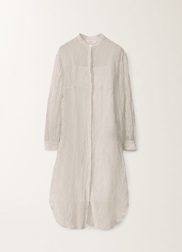 Fabiana Filippi Wavy pinstripe cotton dress, black and white WHITE ABDC02F102H5590000