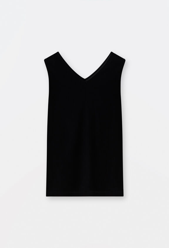 Fabiana Filippi Camiseta sin mangas de sablé, negro negro TPD264F320D6460000
