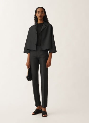 Fabiana Filippi Pantalon Montefalco en coton et soie mikado, noir NOIR PAD265F326D7870000