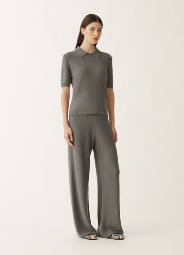 Fabiana Filippi Cotton and linen sweater with sequins, lead GREY MAD265F004D2730000