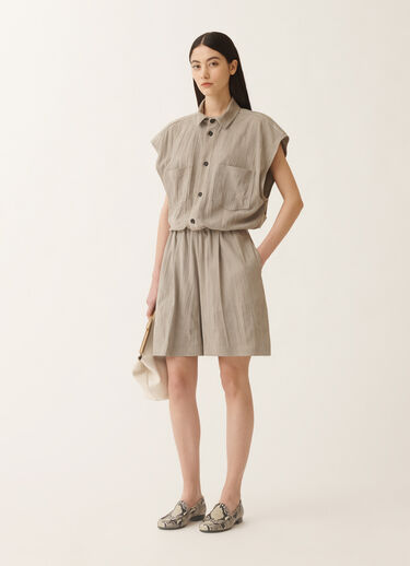 Fabiana Filippi Pleated suede shorts, clay CLAY PLD275F760D8620000