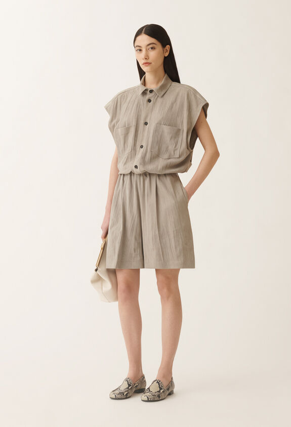Fabiana Filippi プリーツ スエード ショートパンツ（クレイ） クレイ PLD275F760D8620000