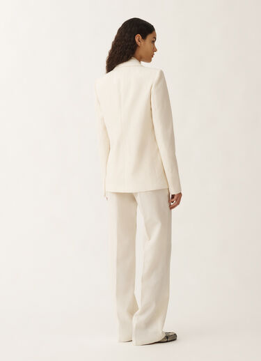 Fabiana Filippi Veste en tissu natté de laine et lin, vanille BLANC GCD265F315D8220000