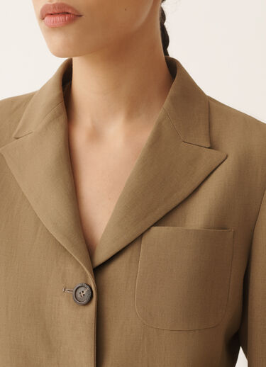 Fabiana Filippi Jacke aus fließendem Leinen und Viskose, schlammfarben SCHLAMM GCD276F662D5440000