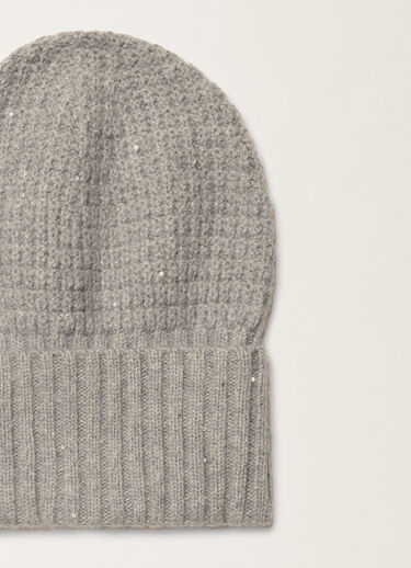 Fabiana Filippi Wool and silk hat with sequins, rock Grey SAD225A983L6170000