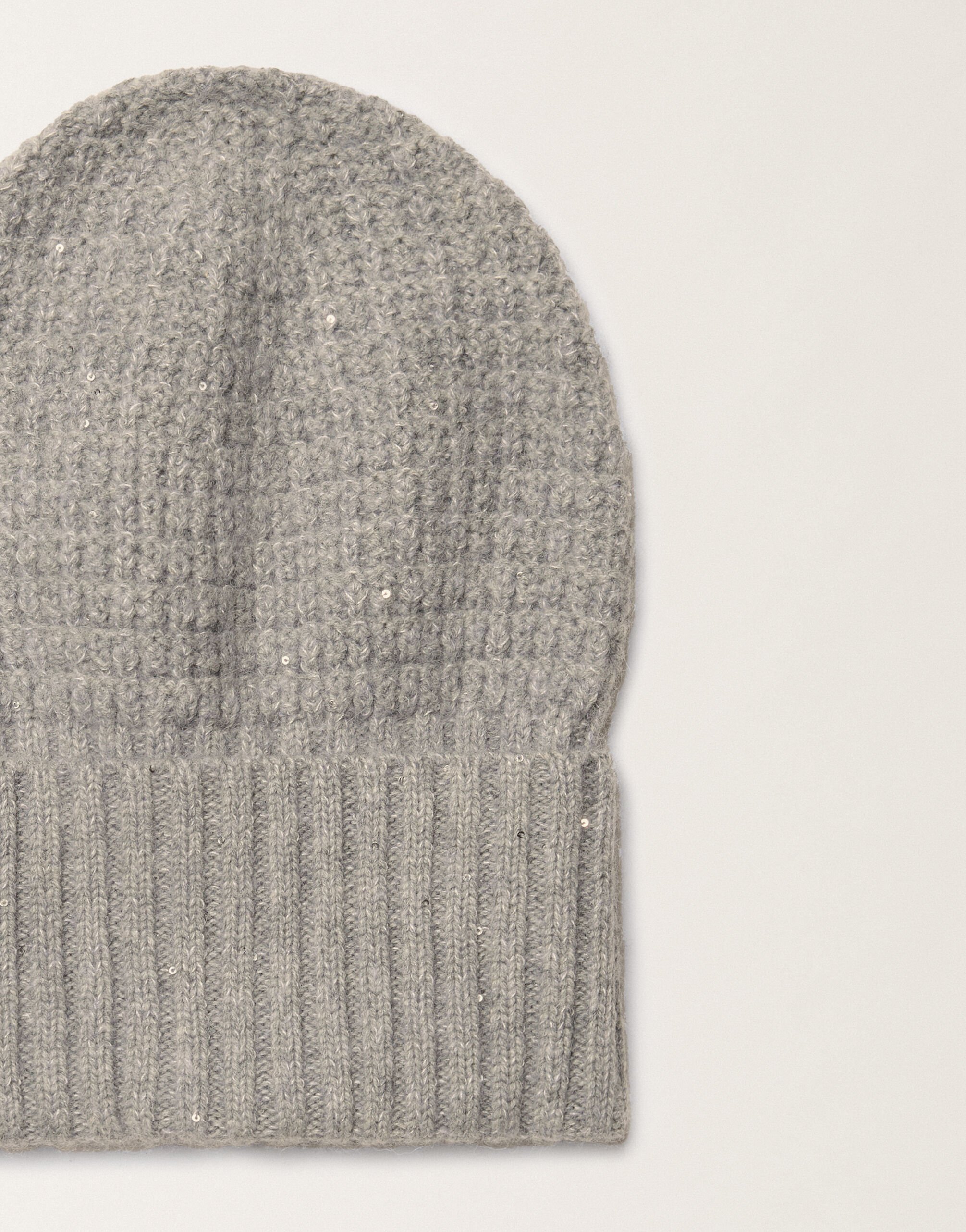 Fabiana Filippi Wool and silk hat with sequins, rock Grey SAD225A983L6170000