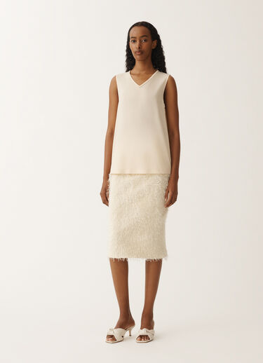 Fabiana Filippi Stretch sablé vest top, vanilla WHITE TPD265F773L2350000