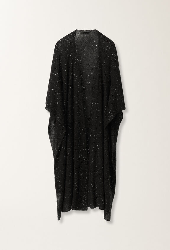 Fabiana Filippi Offenes Cape aus Mohair, schwarz SCHWARZ SAD265A811D8170000
