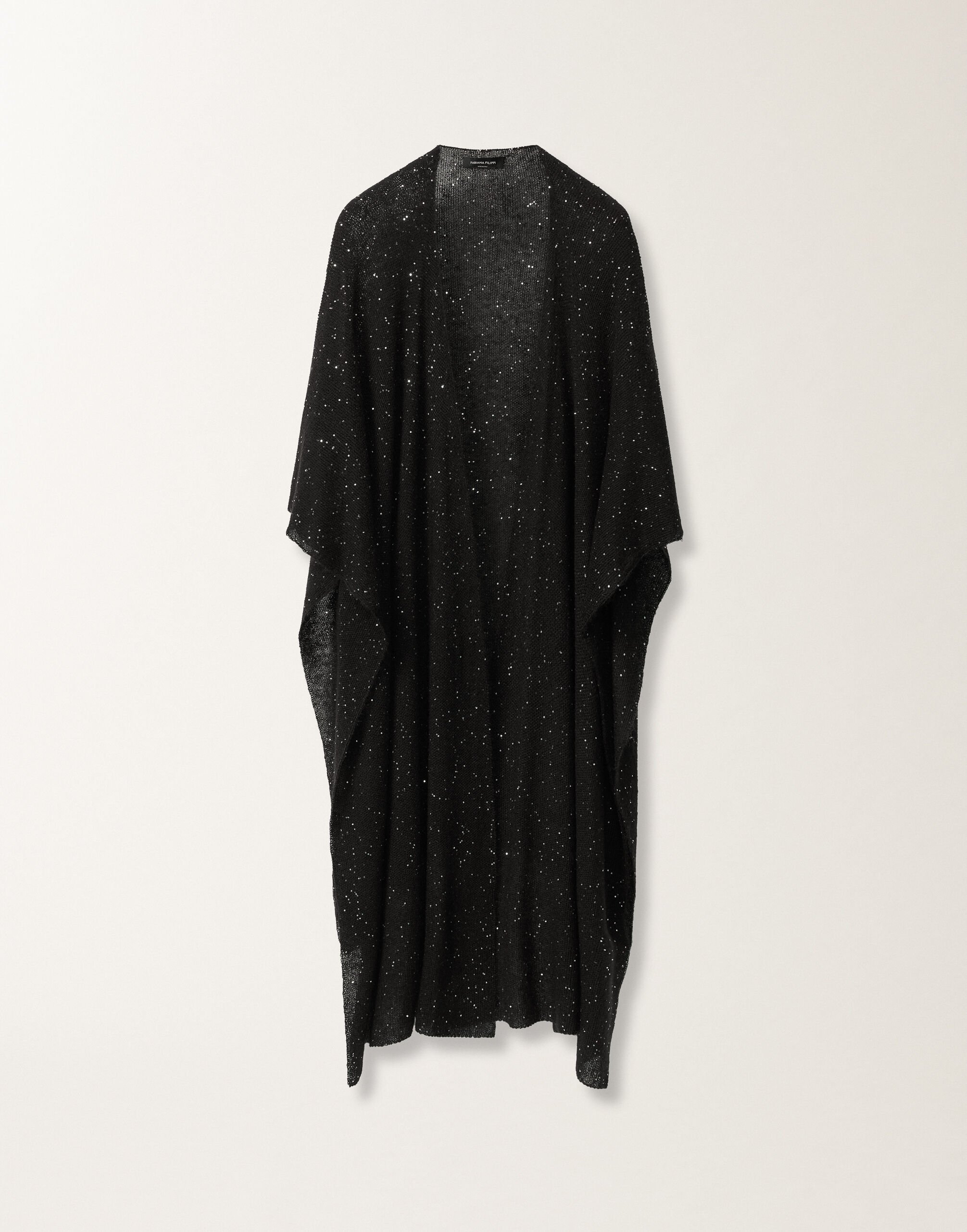 Fabiana Filippi Offenes Cape aus Mohair, schwarz SCHWARZ SAD265A811D8170000