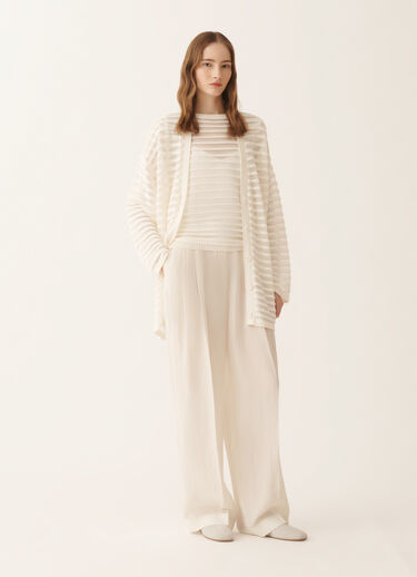 Fabiana Filippi White cotton and linen cardigan with sequins White MAD266F100L7680000