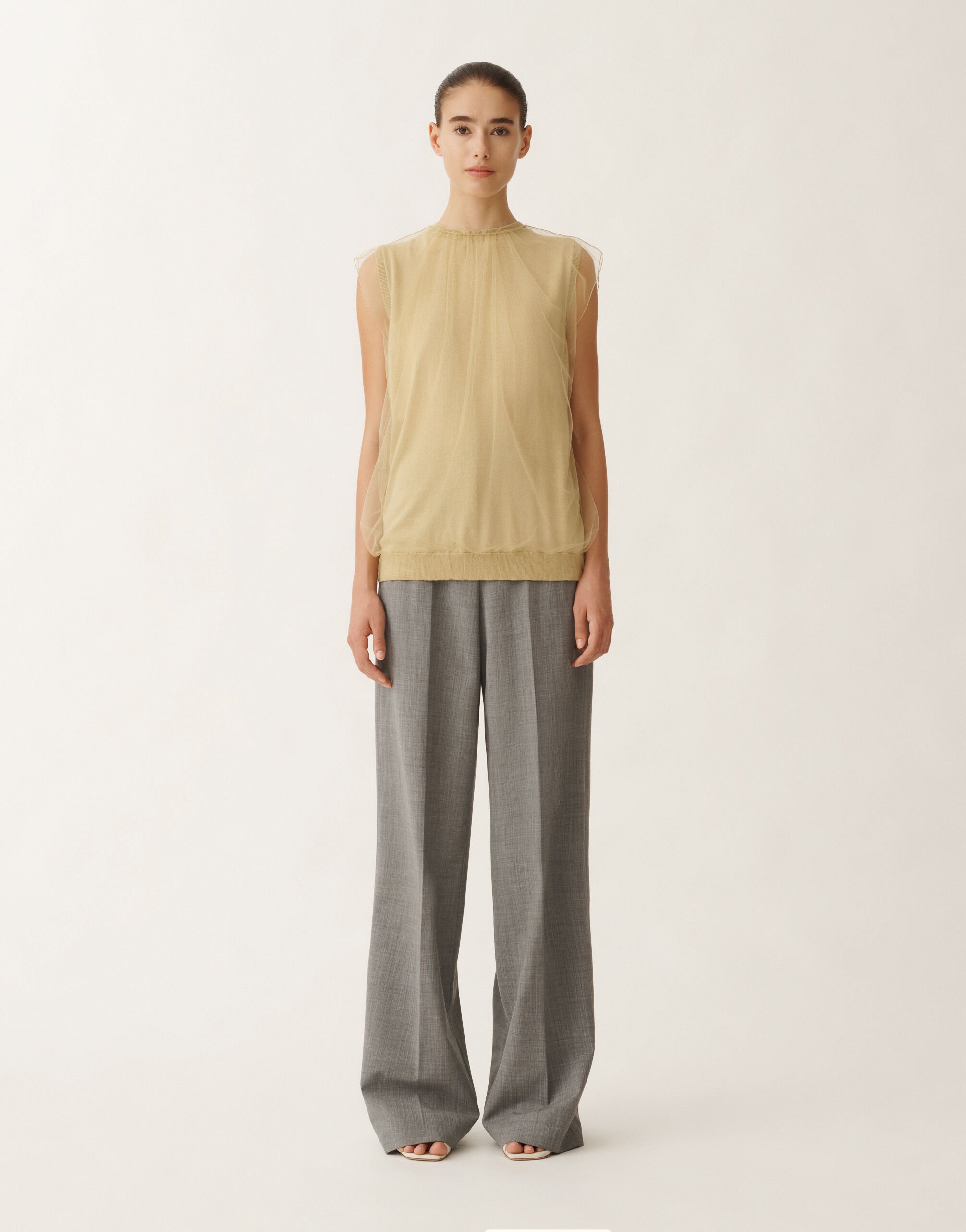 Fabiana Filippi Cashmere and silk vest top, gold YELLOW MAD265F024L2940000